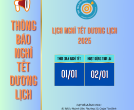  THÔNG BÁO LỊCH NGHỈ TẾT DƯƠNG LỊCH 1/1/2025