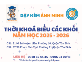 THỜI KHOÁ BIỂU NĂM HỌC 2025 - 2026